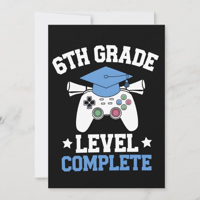 Invitation Niveau 6e année Complet Gamer Gaming Graduation (Devant)