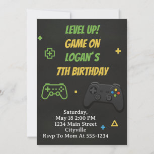 Invitation Niveau supérieur, jeu d'anniversaire
