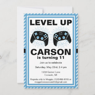 Invitation Niveau vers le haut Jeu Personnalisé Pizza Party A