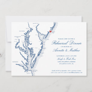 Invitation NJ de Atlantic City Dîner de répétition élégant