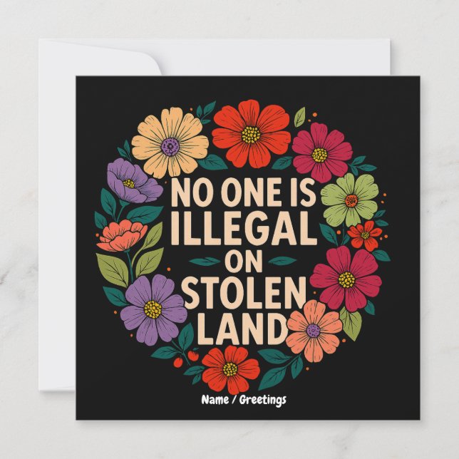 Invitation No One Is Illegal on Stolen Land Indigenous Pride (Devant)