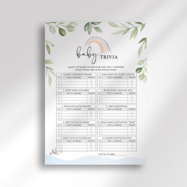 Invitation Noah's Ark Baby shower Baby Trivia Jeu (Créateur téléchargé)