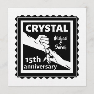 Invitation Noce de cristal 15 ans de mariage en se tenant la 