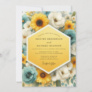 Invitation Noces Canary Slate Bloom Lumineux