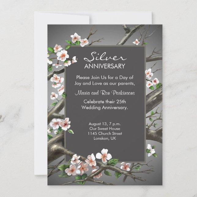Invitation Noces d'argent - 25 ans (Devant)