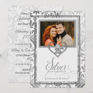 Invitation Noces d'argent 25 ans de mariage personnalisées av