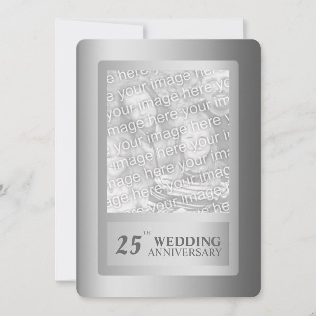 Invitation Noces d'argent 25e anniversaire de mariage (Devant)