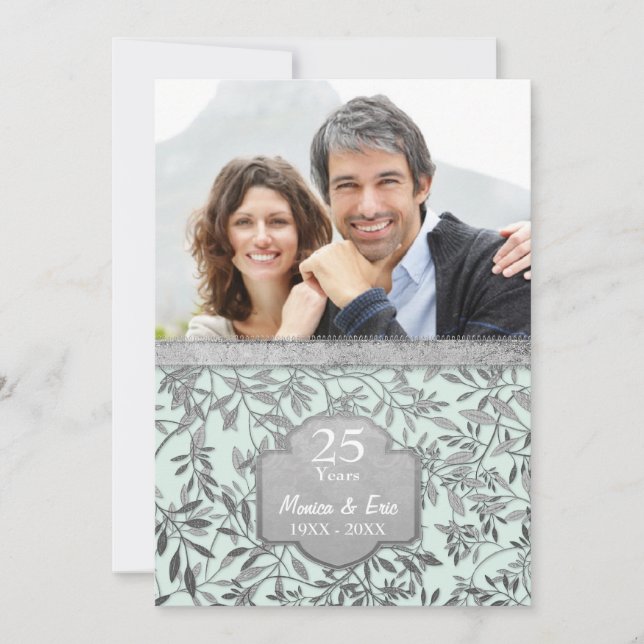 Invitation Noces d'argent 25e anniversaire de mariage (Devant)