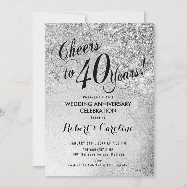 Invitation Noces d'argent - 40e anniversaire de mariage (Devant)