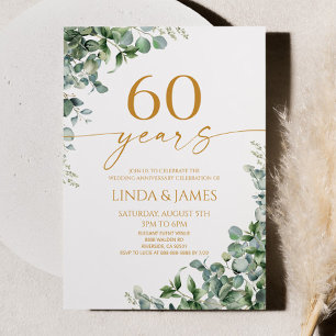 Invitation Noces de chêne vert or 60ème anniversaire de maria