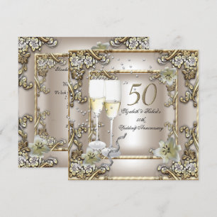Invitation Noces de crème 50e anniversaire de mariage Lily en