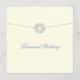 Invitation Noces de Diamant avec Broche Diamantée