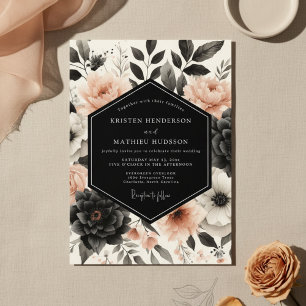 Invitation Noces de Nocturne de Fleur de Pêche