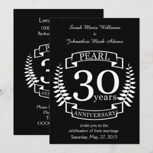 Invitation Noces de perle 30 ans de mariage