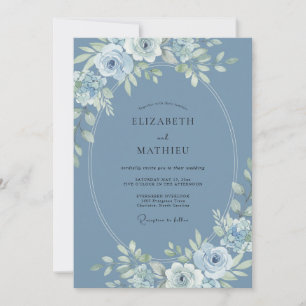 Invitation Noces de Pivoine Blanche sur Ardoise