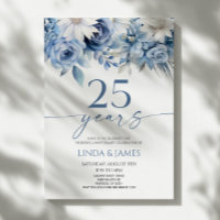 Noces de porcelaine Dusty Blue Floral 25 ans