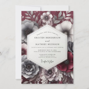 Invitation Noces de Posie de Crépuscule Grenat