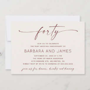 Invitation Noces de rubis 40e anniversaire de mariage   Photo