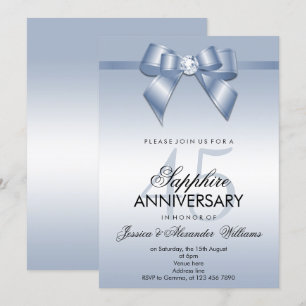 Invitation Noces de saphir 45e anniversaire de mariage