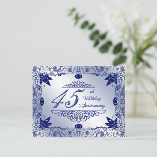 Invitation Noces de Saphir 45e Anniversaire de Mariage 4.25x5 (Debout devant)