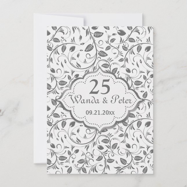 Invitation Noces de vermeil 25e anniversaire de mariage (Devant)