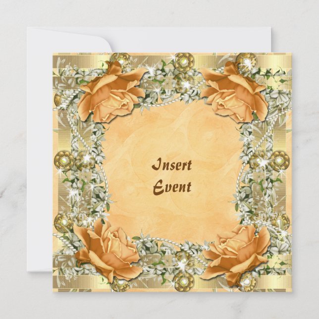 Invitation Noces d'or anniversaire de mariage 50 ans (Devant)