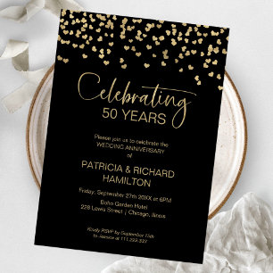 Invitation Noces d'or de Black Gold