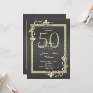 Invitation Noces d'Or Gem & Glitter 50ème Anniversaire de Mar