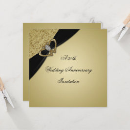 Invitation Noces d'or Noir 50e Anniversaire de Mariage