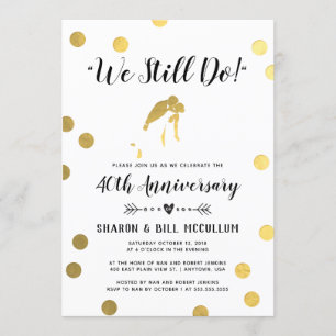 Invitation Noces d'or Nous sommes toujours là   40e anniversa