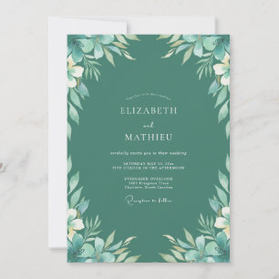 Invitation Noces Feuillage Mousse de Mer Eucalyptus Poussiére