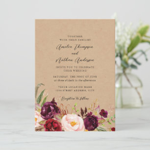Invitation Noces Florales Botaniques Rustiques de Bourgogne