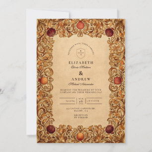 Invitation Noces Grenade Feuillage d'Automne