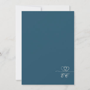 Invitation Noces modernes chic Petrol Navy mélange et corresp