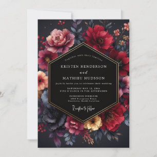 Invitation Noces Nocturne Florale Bourguignonne