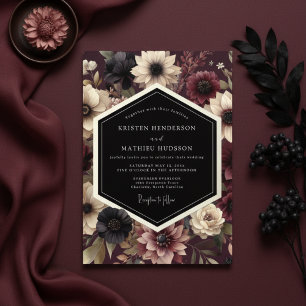 Invitation Noces Nocturne Florale en Bourgogne