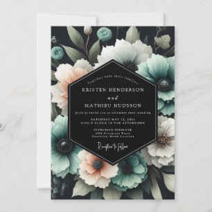Invitation Noces Nocturne Teal Bloom