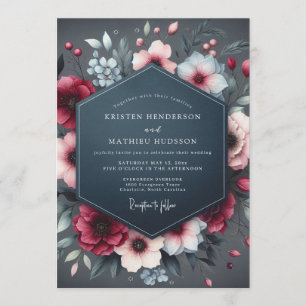 Invitation Noces Nocturnes en Ardoise et Bourgogne