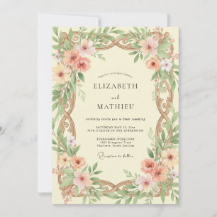 Invitation Noces Ranunculus Eucalyptus Bronze Abricot