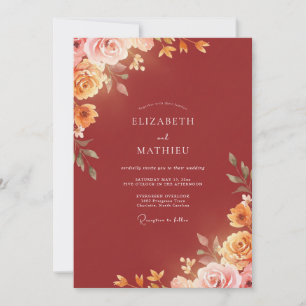 Invitation Noces Ranunculus Or Doré Et Eucalyptus Tendre Terr