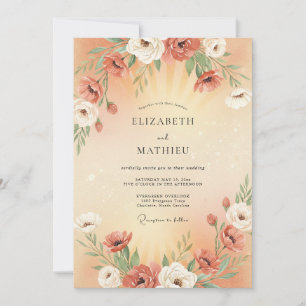 Invitation Noces Romantiques Fleur de Pêcher