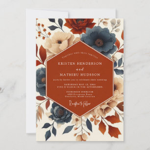 Invitation Noces Romantiques Terracotta Bloom