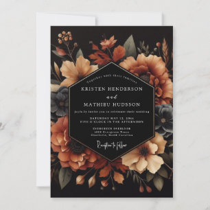 Invitation Nocturne de mariage orange brûlé