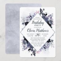 Nocturne Floral Navy Blue & Grey Anniversaire