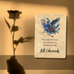 Invitation Nocturne Intemporel : Réception de Mariage Corbeau