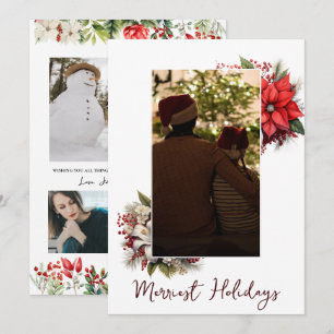 Invitation Noël 3 photo aquarelle botanique floral