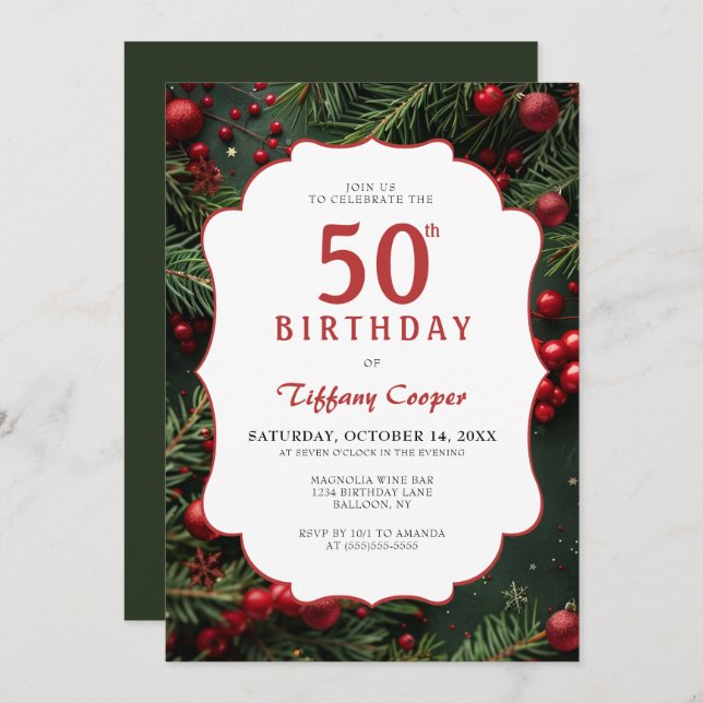 Invitation Noël 50e anniversaire (Devant / Derrière)