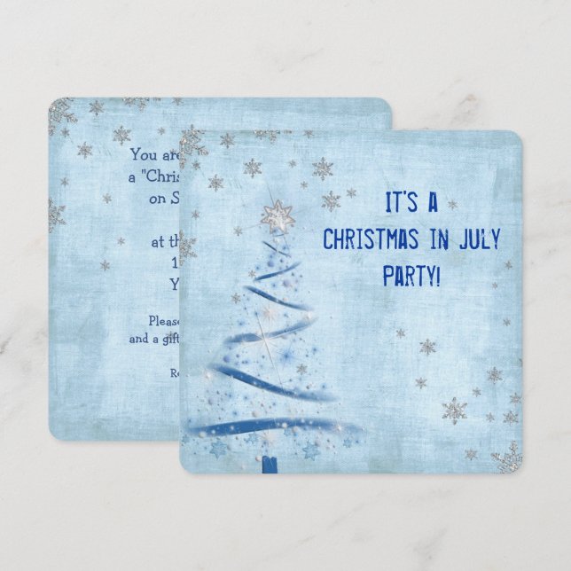 Invitation Noël à la fête de juillet (Devant / Derrière)