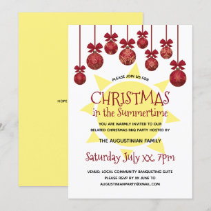 Invitation Noël à la fête du barbecue d'été