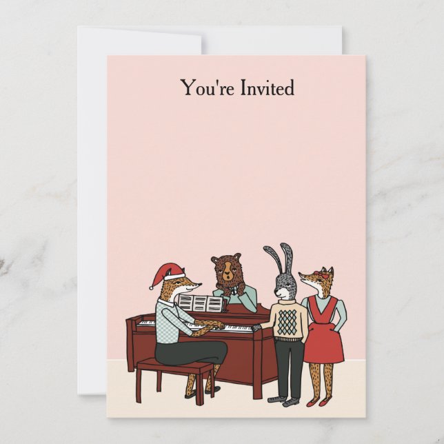 Invitation Noël à l'invitation de piano (Devant)